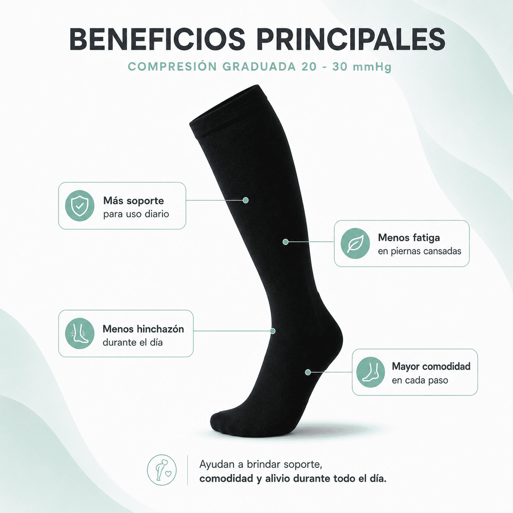 Velvora Compresión negro 20 - 30 mmHg