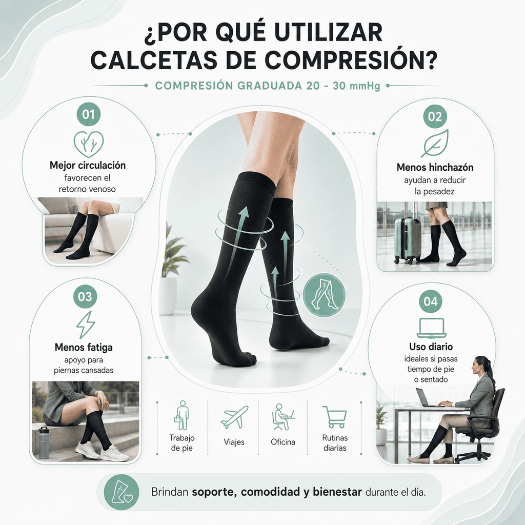 Velvora Compresión negro 20 - 30 mmHg