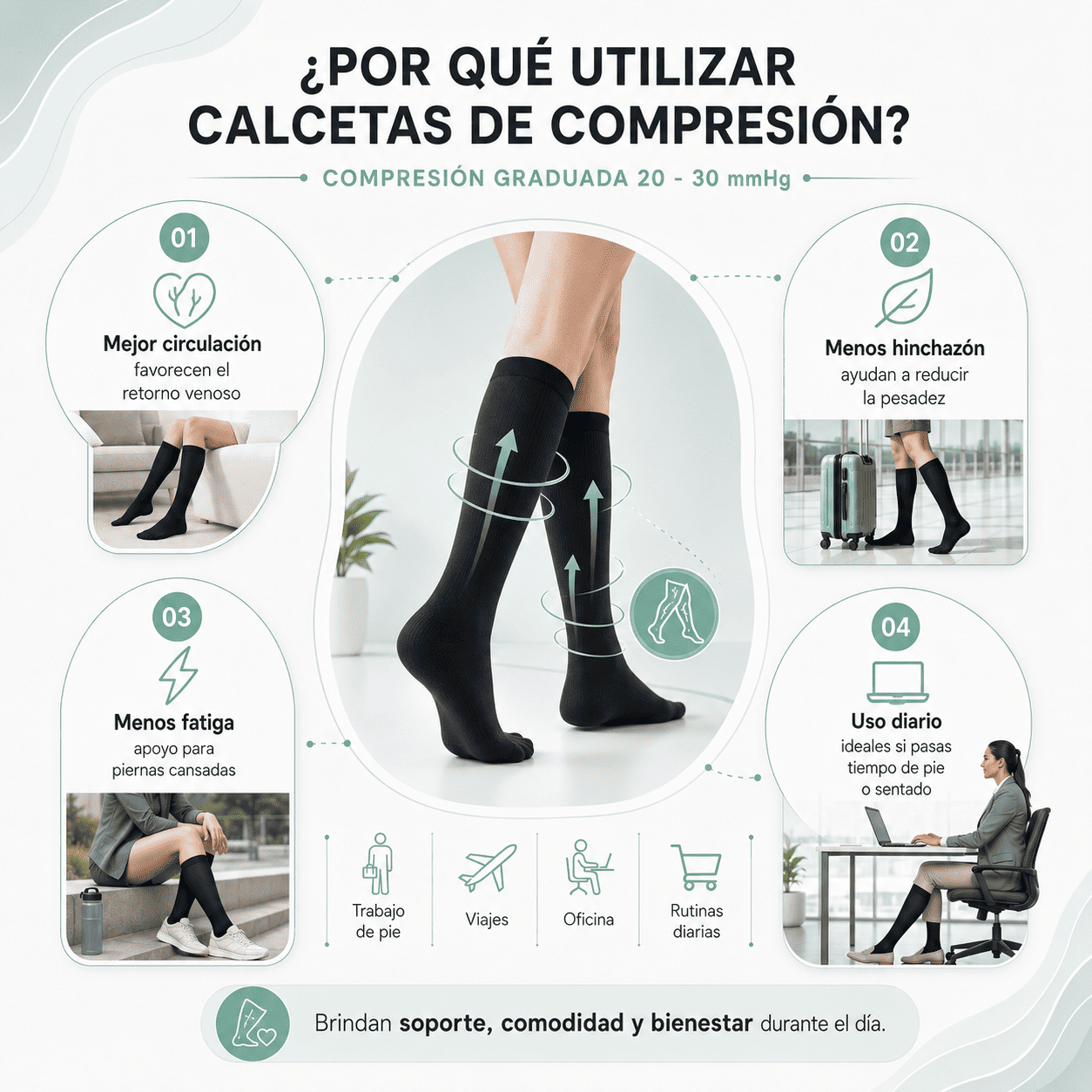 Velvora Compresión café 20 - 30 mmHg