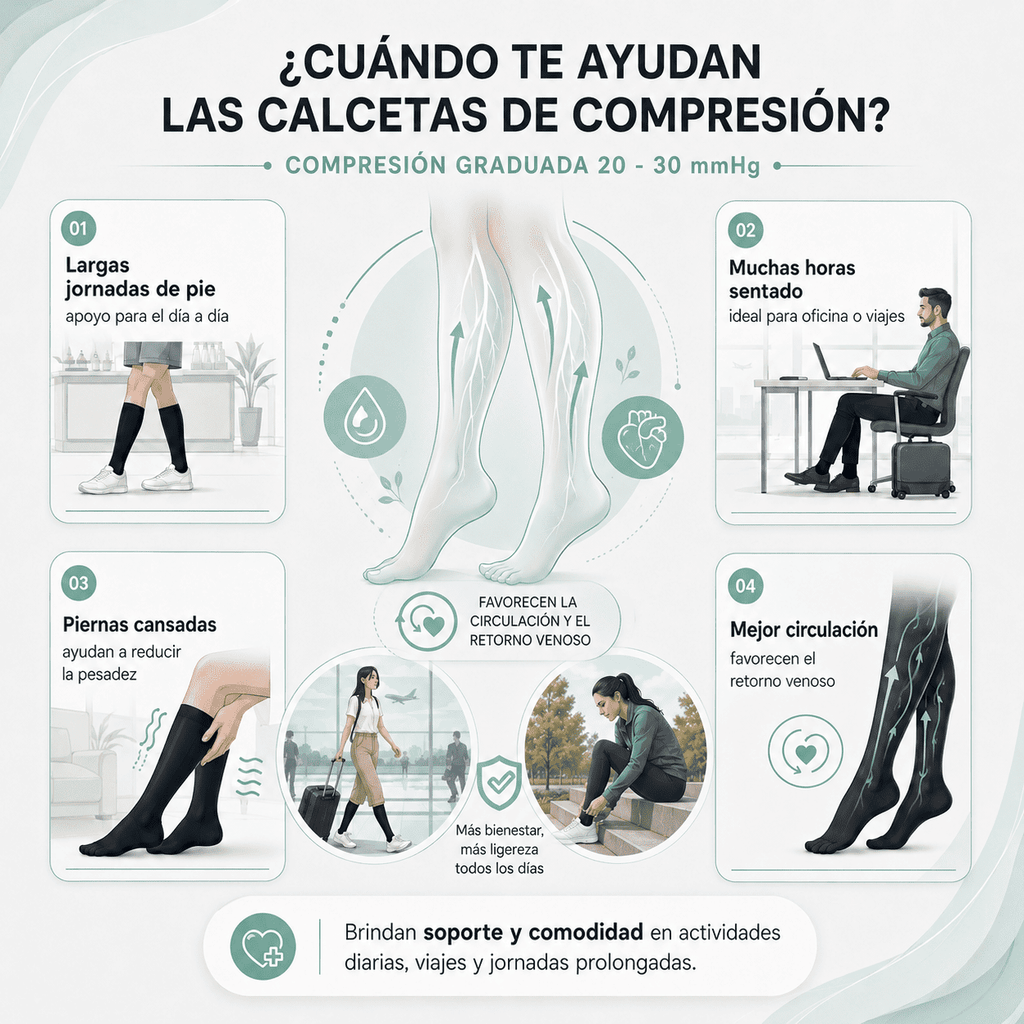 Velvora Compresión negro 20 - 30 mmHg