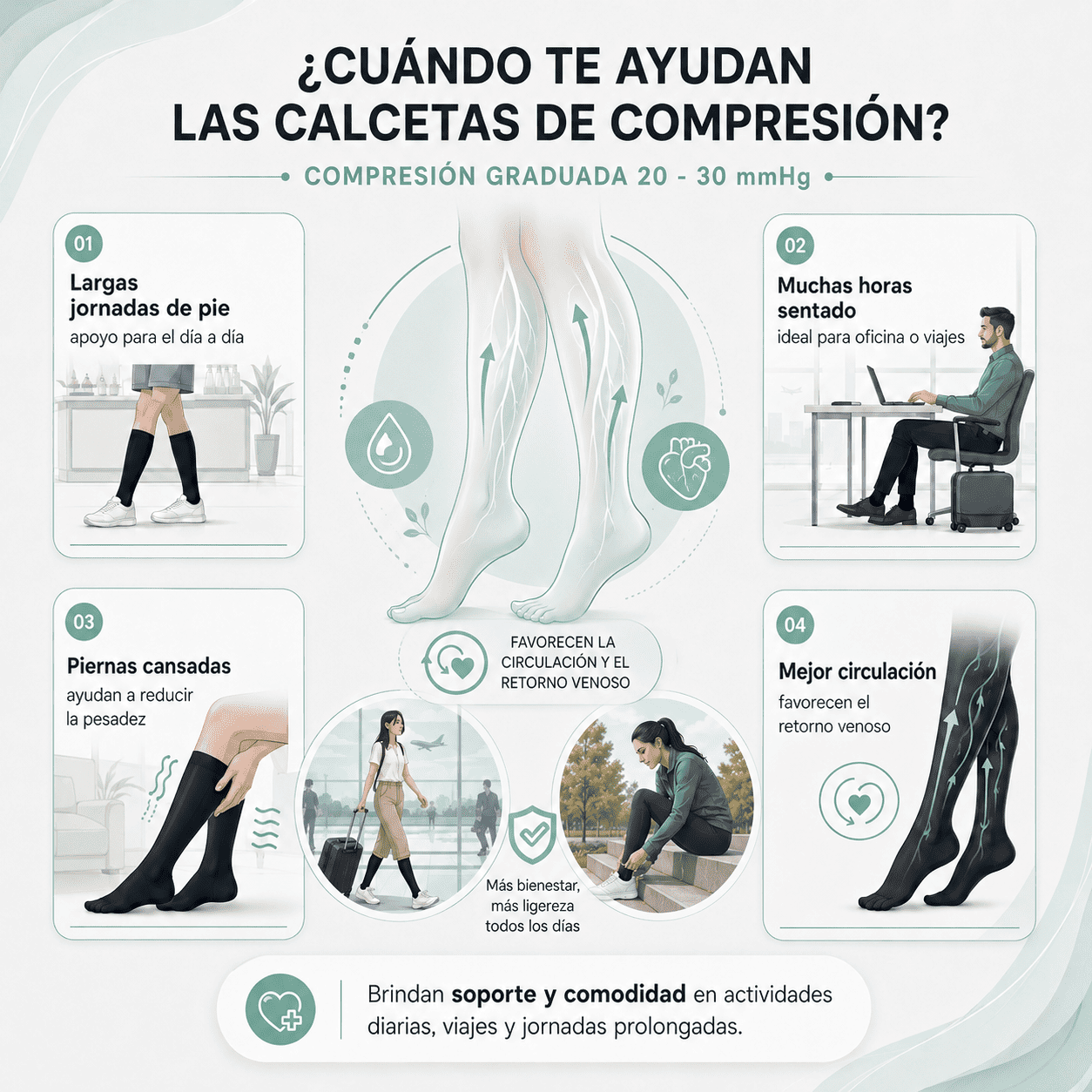 Velvora Compresión café 20 - 30 mmHg