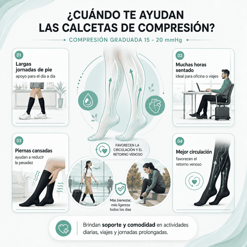 Velvora Compresión negro 15 - 20 mmHg