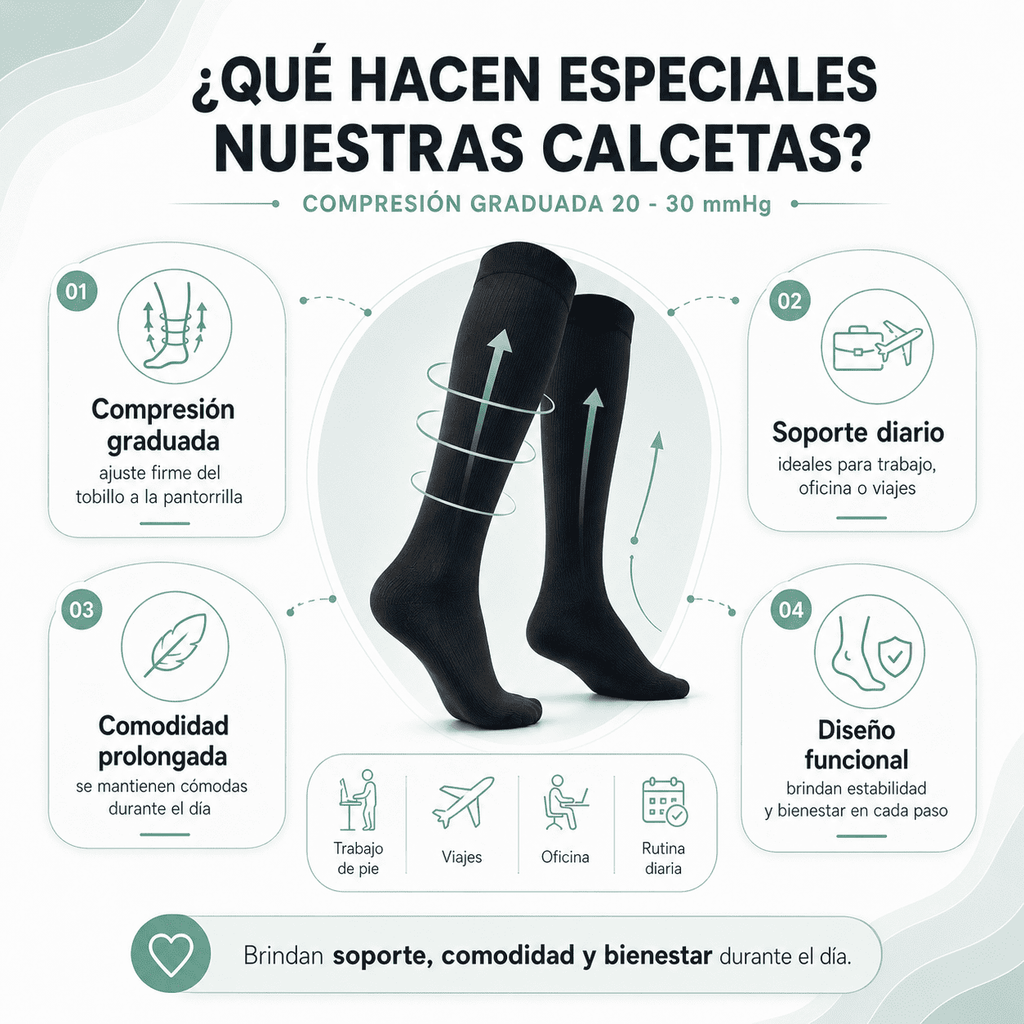 Velvora Compresión negro 20 - 30 mmHg