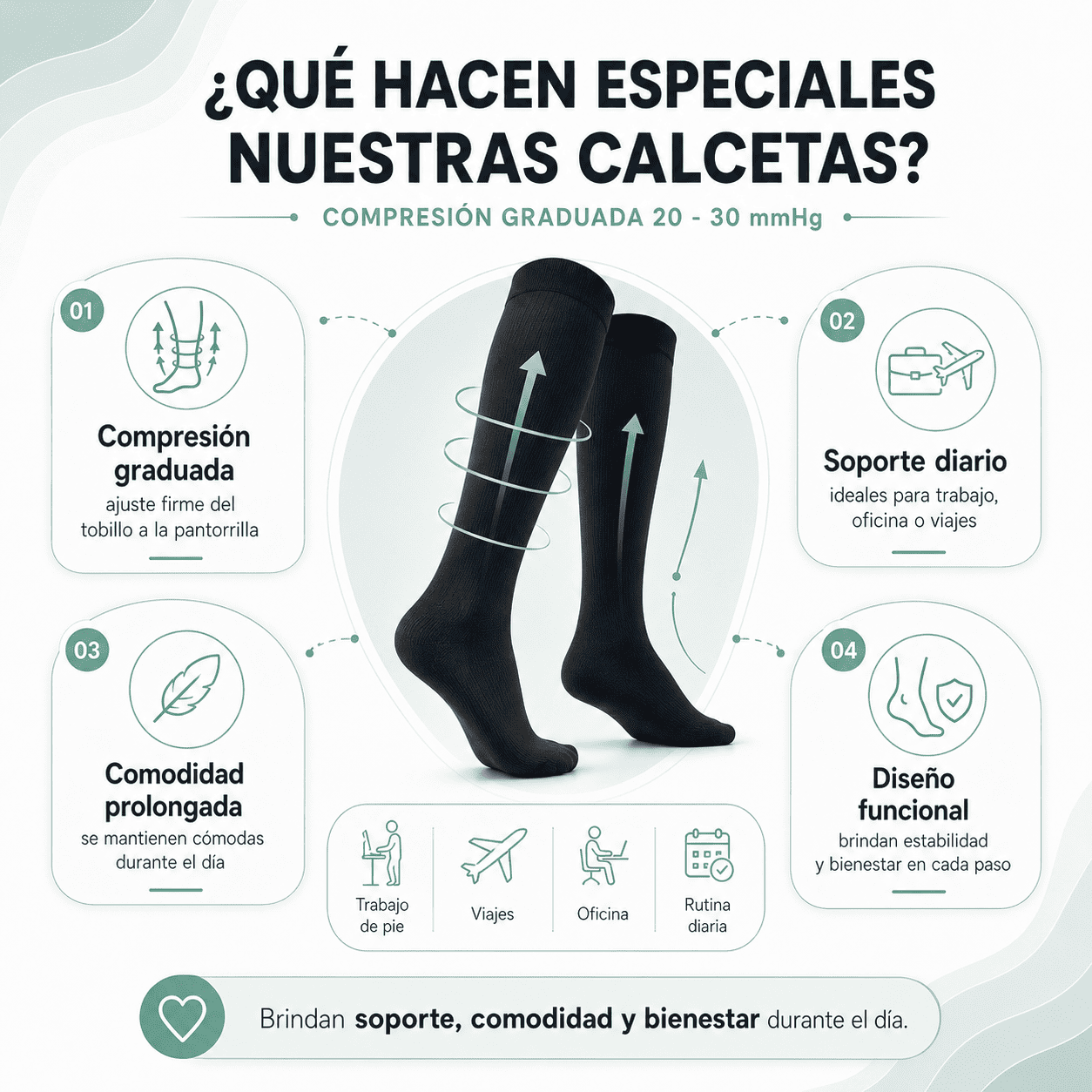 Velvora Compresión café 20 - 30 mmHg