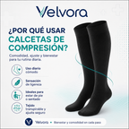 Velvora Compresión negro 20 - 30 mmHg